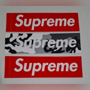 Set Of 3 Supreme Red Box Logo and Camouflage Variant Spring 2017 Sticker